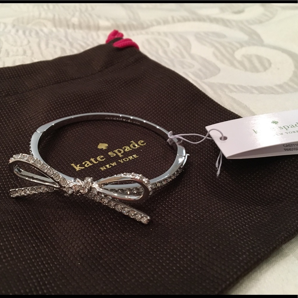 Kate Spade Skinny Mini Pave Bow Bangle Bracelet